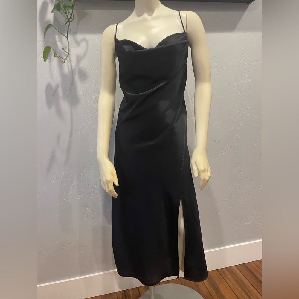 New banana republic, cowl neck midi slip dress with side slit size S
